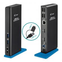 I-TEC USB 3.0/USB-C Dual HDMI Docking Station 2x HDMI 1x GLAN 2x USB 3.0 4x USB 2.0 1x Audio 1x Mic USB 3.0 Kabel mit USB-C adapter