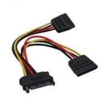 Strom-Adapterkabel für SATA HDD  2x SATA 15-pol. Stecker/1x SATA 15-pol. Buchse