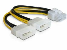 Strom-Adapterkabel für PCIe Grafikkarten  2x 5.25" Stecker / 1x 8pol. PCIe Stecker
