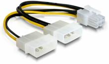 Strom-Adapterkabel für PCIe Grafikkarten  2x 5.25" Stecker / 1x 6pol. PCIe Stecker