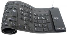 LogiLink Tastatur Flexibel Wasserfest, USB + PS2 schwarz