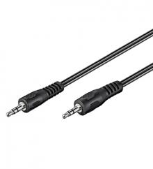 Multimedia Kabel  Audio 2,5 Meter 2x Klinken-Stecker 3.5mm stereo, schwarz