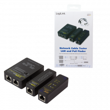 Netzwerk Linetester Set  BNC/RJ45/ISDN/RJ11/RJ12/PoE  Sender und Empfänger, Adapter