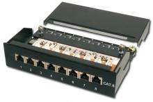Patch Panel  8-Port RJ-45 CAT-5/-6A 10-1000Mbps Desktopgehäuse, schwarz