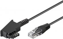 DSL-/VDSL-Routerkabel 0,5 M Kupferleiter (CU), TAE-F-Stecker > RJ45-Stecker (8P2C), schwarz