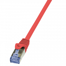 Netzwerk Patchkabel 0.5m, rot 2xRJ45 Stecker  Cat.6A  S/FTP PIMF