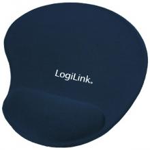 LogiLink Mousepad mit Gel-Handballenauflage, Silikon, dunkel blau