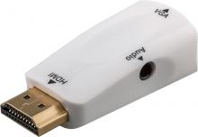 HDMI - VGA Adapter  1x HDMI Stecker / 1x VGA Buchse + 3,5mm Audiokabel