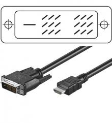 HDMI - DVI Anschlusskabel 10 Meter 1x HDMI Stecker / 1x DVI-D Stecker