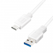USB C/A Kabel 0,5 M. - USB Typ C-Stecker > USB A-Stecker, weiss