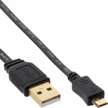 USB Flach-Kabel 0,5 Meter USB-A Stecker/Micro-B vergoldete Stecker (Handy)