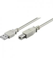 USB Anschlusskabel 1,8 Meter USB-A Stecker/USB-B Stecker, grau