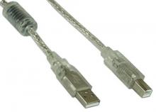 USB Anschlusskabel 3 Meter USB-A Stecker/USB-B Stecker, 2x abgeschirmt mit Ferritkern