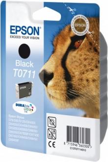 Epson T0711 Tintenpatrone (Gepard) für D78 D92 D120 DX4050 DX5000, DURABrite, schwarz