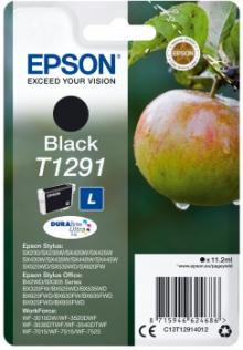 Epson T1291 Tintenpatrone (Apfel) für Stylus BX305F, 11.2ml DURABrite schwarz